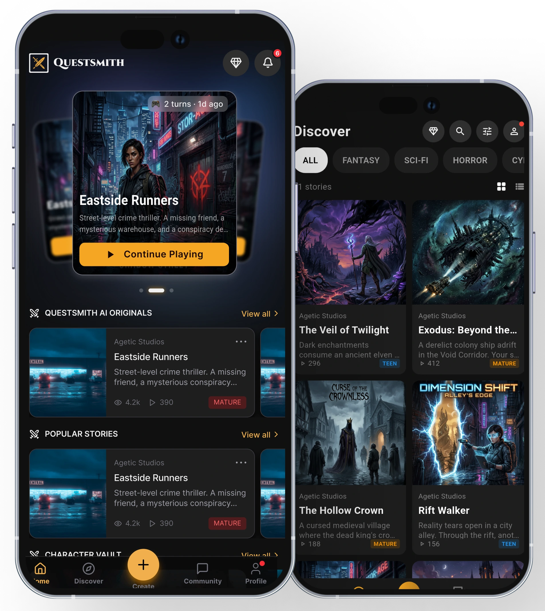 Questsmith app on mobile